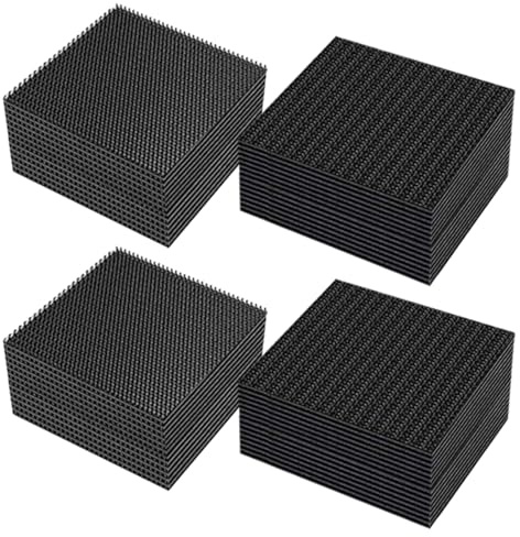 UEKPDM Rug Grippers for Hard Floors, 30 Pairs 5x5cm Anti-Slip Pads | Hook & Loop with Strong Adhesive, Removable Without Residue, for Tile, Wood, Laminate, Marble, Indoor & Outdoor Use