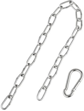 Outanaya Accesorios Fitness Cadena de Extensión para Máquinas de Cable, Hierro Plata, Adecuado para Entrenamiento de Fuerza en Home Gym y Cable Crossover