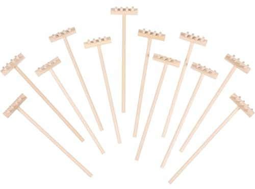 CORHAD 12 pièces Mini Râteaux Bambou pour Jardin Zen Accessoires de Bac à Sable Décoratifs Outils Artisanaux Durables et Lisses pour et Table de Sable