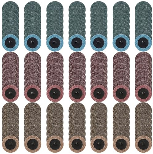 150 Pcs Sanding Discs Set, 2 inch Quick Change Sanding Discs | for Die Grinder Surface Prep Strip Grind Polish Finish Burr Rust Paint Removal, Surface Conditioning Discs