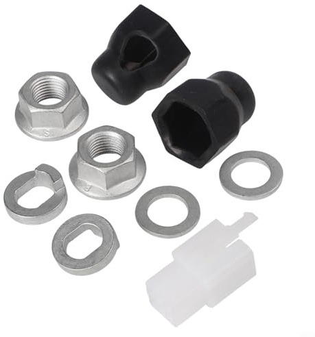 Gdfnmogo E-For Fahrrad-Nabenmotor-Achsen-Set, 12 mm/14 mm Kontermutter, langlebige Karbonstahl-Konstruktion, kompatibel mit Elektro-Fahrradnabenmotoren (12 mm vorne)