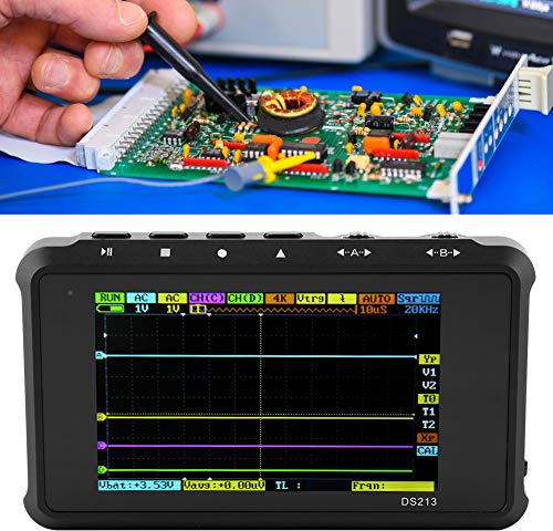 RASTKY 4-Kanal-LCD-Oszilloskop, Kompakte Größe, Tragbares Mini-DS213 für Bastler und Elektronikstudenten