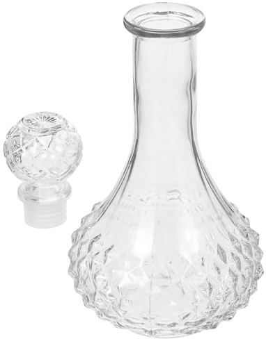 HOMSFOU Bottiglia di Whisky in Vetro Trasparente 500 Ml Design Creativo, Decanter Ispessito per Vino e Liquori, Contenitore Elegante per Conservazione e Decorazione della Casa
