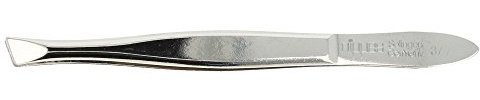 nippes Solingen Pinzas con punta inclinada niqueladas, 9 cm de longitud, pinzas oblicuas para una depilación precisa, pinzas plateadas, clásicas, 1 unidad (1 unidad)
