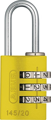 Candado combinación aluminio 20mm amarillo