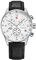 Swiss Military by Chrono Herren Uhr Chronograph Quarzuhrwerk mit Lederarmband Analoge Herrenuhr Armbanduhr Silber SM34012.06