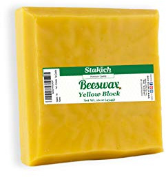 Stakich Yellow Beeswax Block - Natural, Triple Filtered, 1 lb, Honey Scent