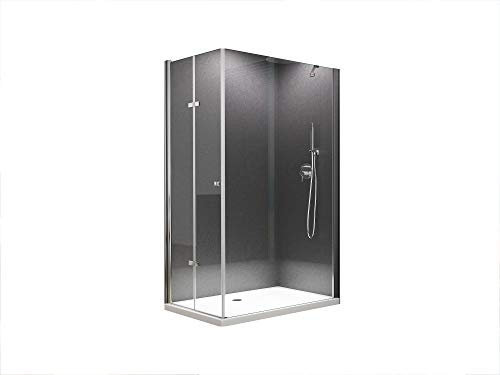 BuyLando.Shop [Typ-Cornelia] 100x80x195cm hörnduschkabin - dusch - ESG - klart glas - fällbar dörr - variationer + Duschkar