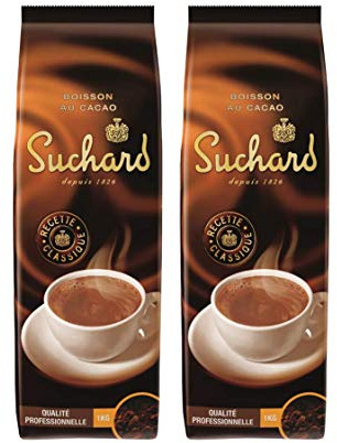 Suchard Qualité Professionnelle Boisson Chocolat Recette Classique 1 kg - Lot de 2 | Chocolat en poudre 14% cacao recette classique - chocolat chaud onctueux pour hôtellerie, restauration, distributeur