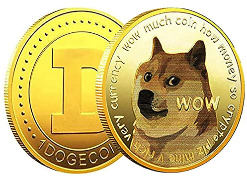HARPIMER Monedas Dogecoin Moneda Doge Moneda Conmemorativa Moneda Coleccionable de Edición Limitada con Estuche Protector 1PCS