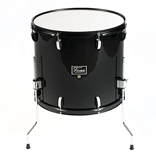 Fame First Step Floor Tom Drum, 18x16, Piano Black, Mischholz Kessel, Aluminium Hardware, Robuste Stahlspannreifen, Ideal für Anfänger und Musikschulen