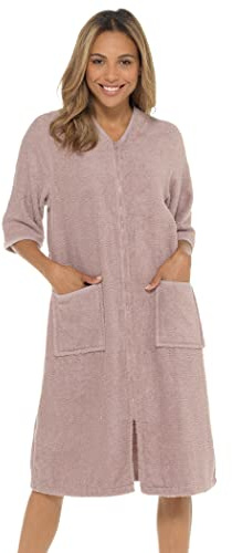 Undercover Ladies Zip Towelling Robe LN728 Mink 20-22
