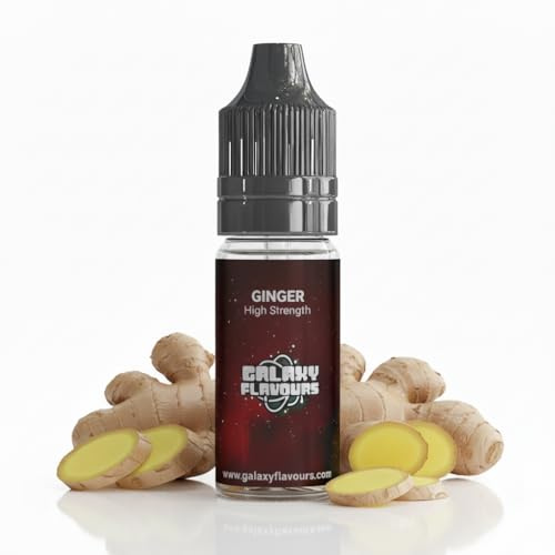 Ginger Food Flavouring Drops 10ml - Premium Spicy Root Extract for Professional Baking & Luxury Ginger Beverages - High Strength Food Grade Concentrate by GALAXY FOOD FLAVOURS