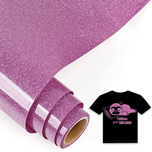 IModeur 5Ft Plotterfolie Textil Glitzer Lila, 30,5 x 152,5 cm Flexfolie Plotter Textil Lila für Silhouette Cameo, Kleidung, Mützen, Hosen, andere Stoffe
