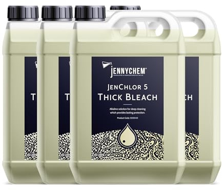 Thick Bleach 4 x 5L – Powerful Disinfectant & Toilet Cleaner | Bulk Household & Commercial Bleach for Toilets, Drains & Surfaces | Heavy-Duty Cleaning (20L Total)