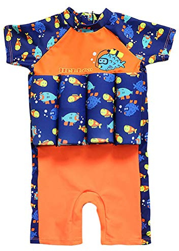 Odziezet One Piece Swimsuit for Children Learning to Swim Floating Quick Dry Swimsuit + Hat 1-5 Years