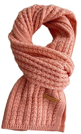REPALY Schal Damen 1 Stück Einfarbig Gestrickter Wollschal Für Damen Herbst Und Winter Dicker Warmer Hals Rosa