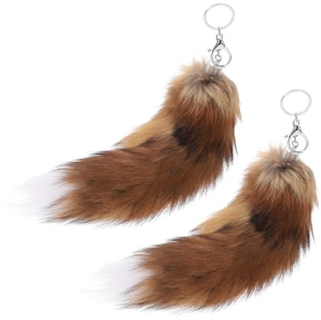 WRITWAA Plüsch-Fuchs-Schlüsselanhänger 2 Stück Pelziger Fuchs-Puppe Taschenanhänger Stofftier Weicher Schlüsselanhänger Fuchs-Schlüsselanhänger Für Rucksack Tütenfüller