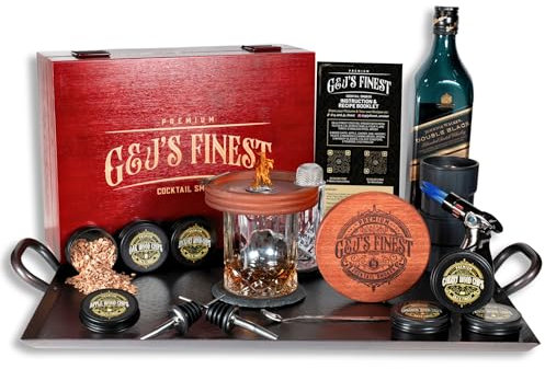 Whiskey Smoker Kit | Cocktail Smoker Kit with Torch, Scorch Shield, Lid, 6 Wood Chips & Gift Box for Smoked Old Fashioned| Bourbon Smoker
