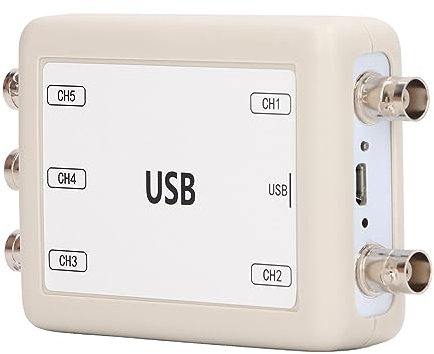 Virtuelles Oszilloskop, 5-Kanal-Virtual-Oszilloskop, USB-PC-Oszilloskop, Oszilloskop-Bandbreite von 0 Hz Bis 50 KHz, 5 V Micro-USB-Schnittstellen-Stromversorgung