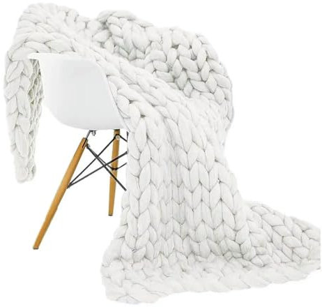 LIUXIN Strickdecke, Überwurf, dick und riesig, Garn, Steppdecke, große Strickdecken, dick, dick, Zopfmuster, Überwurf für Couch, Bett, Sofa, 120 x 150 cm