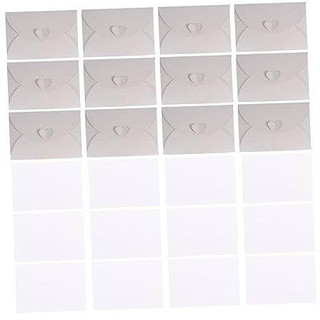 NUOBESTY Luxuriöse Mini-umschläge Mit 20 Grußkarten Herzförmigen Schnallen Foto-briefumschläge Silberfarben Glitzerndes Verdickungspapier Für Die Inneneinrichtung Von Einkaufszentren
