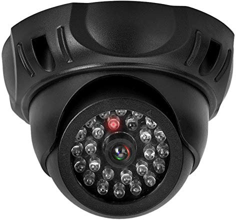 Telecamere Finte per la Sicurezza Domestica Telecamera di Simulazione a Cupola 12×12×7 Fittizia Telecamera di Sicurezza Falsa con Luce
