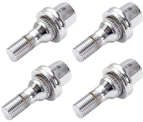 DQZRTUECA Wheel Nuts,Wheel Locking Nuts, 4pcs 17MM Wheel Nuts Alloy Bolts Flat Seat Fit use for Peugeot 206 207 307 308 406 407 607