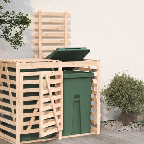 Sufrk Estensione Copribidone in Legno Massello di Pino,Copri Bidoni Spazzatura,da Esterno,Nascondi Bidoni Immondizia,Copertura per Bidone,Gabbia Copribidone,Contenitori,Pattumiera,Box Rifiuti