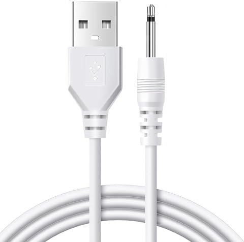 AYMBH USB DC Charging Cable 2.5mm, 102cm Fast Charging Replacement Cord, Durable Power Cable for Multiple Devices, USB 2.0 to DC 5V Connector, Portable 40-Inch Charger, White