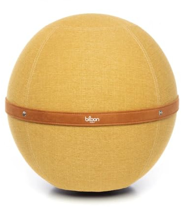 Bloon Sitzball für Büro, ergonomisch, gegen Rückenschmerzen oder Ischias, bequem für Telearbeit oder Gaming – Ballstuhl/Seat Ball 55 – 65 cm Durchmesser (Mais, XL)