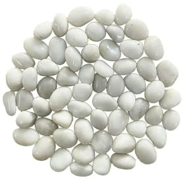 Galets de rivière polis, pierres décoratives à faire soi-même, pour jardinières d'intérieur, aménagement paysager, parterres de fleurs, pots d'intérieur, blanc, 2 à 3 cm