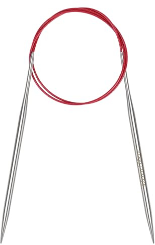 Coopay Rundstricknadeln 4,0mm, Stricknadeln Rundstricknadel 80cm aus Edelstahl mit Flexiblem Kabel, feste Metall-Rundstricknadel für Dicke & Feine Wolle Stricken Socken, Pullover, Handschuhe, Schal