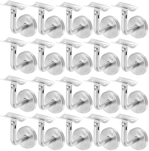 Monucep 20 Stück Edelstahl Handlaufträger Ø50 mm Handlaufhalter Edelstahl verstellbar, Handlauf Befestigung für Treppengeländer Wandhalter Innen- und Au Handlaufstütze