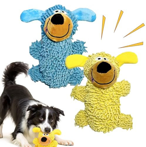 Qosigote Kicherndes Zahnreinigungsspielzeug In Hundefarben, Hundespielzeug Plüschtier, Hundespielzeug Kleine Hunde, Spiel, Spaß Und Zahnpflege, Perfekt Für Mentale Stimulation (2pcs)