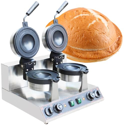 Macchina per hamburger, pressa elettrica per hamburger, macchina per hamburger e waffle commerciale con teglia girevole, macchina per hamburger con gelato, rivestimento antiaderente in teflo