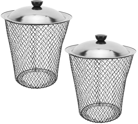 Composteur au Sol avec Couvercle, Bac Métal 2 Pièces pour Jardin | 28, 5 X 23, 5x15cm, Trous Bien Conçus, Arrière-cour et Patio, Déchets Végétaux