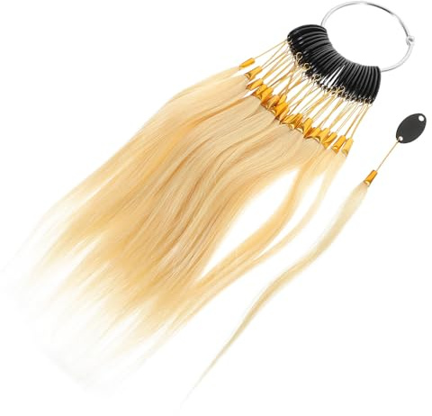 COLLBATH Kit de Test Capillaire 30 Mèches de Cheveux Humains, Nuancier de Couleur Facile à Transporter et Confortable Toucher pour Salons de Coiffure