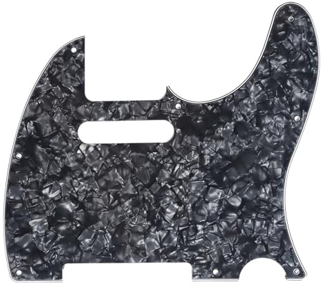 Musiclily Pro 8 Löcher TL Schlagbrett Pickguard 4 lagig Black Pearl | für Fender American/Mexican Standard Tele Modern Style E-Gitarre