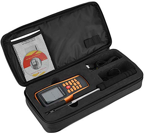 Anémomètre numérique, GM8903 Anémomètre de mesure de la température de la vitesse du vent avec fil chaud, numérique portable avec un sac pour la voile