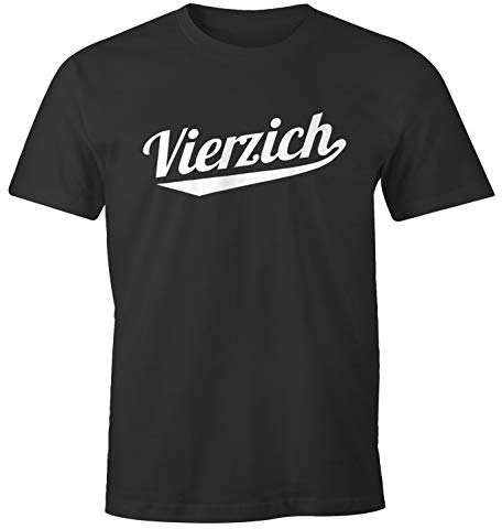 MoonWorks® Herren T-Shirt Geschenk für Männer zum 40. 50. Geburtstag Dialekt Fuffzich Vierzich Vierzich anthrazit L