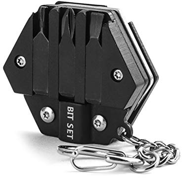 HEITIGN Mini Cuchillo De Bolsillo, Herramienta Portátil Hexagonal, Llavero, Multiherramientas De Senderismo Al Aire, Regla, Negro