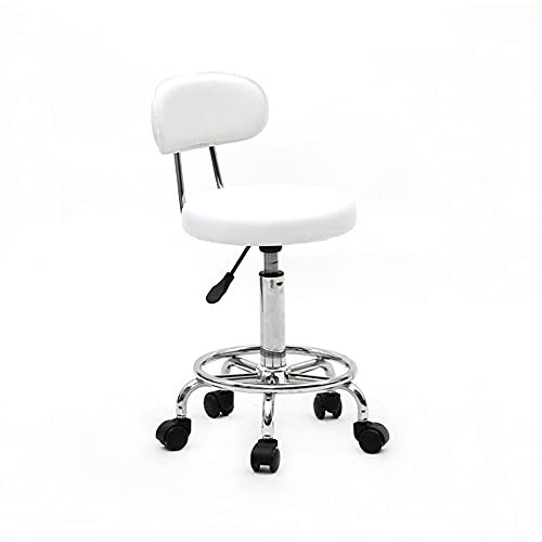 Alightup Tabouret de Bureau à roulettes avec Dossier, Rotation à 360° (Elliptique Blanc)
