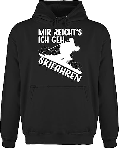 Shirtracer Hoodie Herren Pullover Männer - Snowboard, Ski und mehr - Mir reicht's ich GEH Skifahren - weiß - XS - Schwarz - Wintersport Skifahrer Pulli Fahren gehe reichts Geschenke