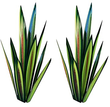 TGRTY Große DIY-Metall-Agave, Blumen-Schmiedeeisen, kreative Ornamente, Metall-Agave-Pflanzen für Garten-Rasen-Yard-Pfähle, 2 Stück