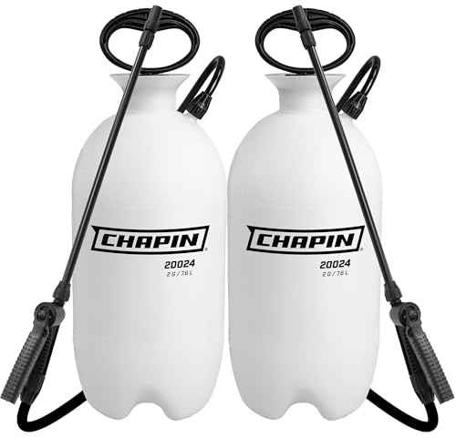 Chapin 20024: Value Pack, 2-Pack, 2-Gallon SureSpray Lawn and Garden Poly Tank Sprayer with Anti-Clog Filter for Yard, Lawn, Weeds, and Plants, Translucent White