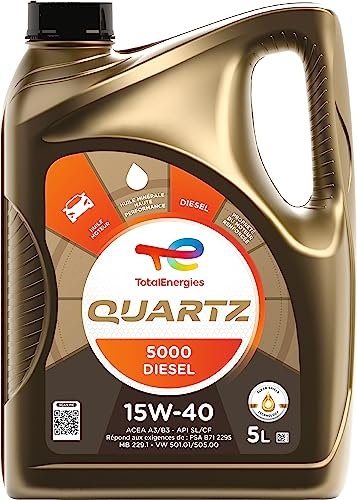 TotalEnergies Quartz 5000 Diesel 15W-40, Huile moteur, 5 litres