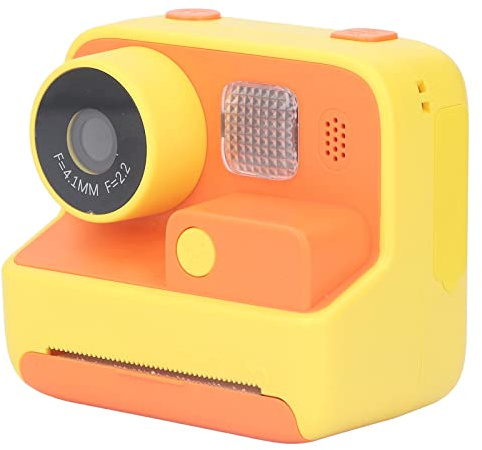 Cámara de Impresión Instantánea para Niños, Cámara Digital HD 32G con 2 Rollos de Papel Fotográfico, Captura e Impresión de Fotos y Videos Selfie, Regalo (Amarillo Brillante)