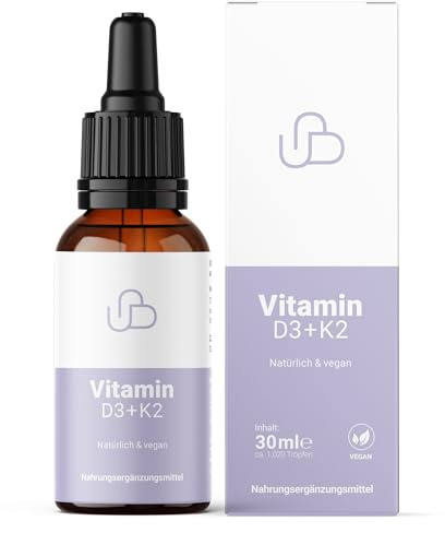 Schweizer Naturals® Vitamin D3+K2 Tropfen - optimal bioverfügbares Vitamin D3 1.000 IE - vegan und ohne Zusätze