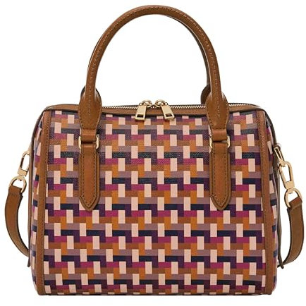 Fossil Damen Williamson Satchel Purse Handtasche, Gewebter Multidruck, Einheitsgröße